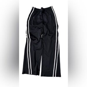 Nuuds Black Track Pants with White Stripes Size Small
